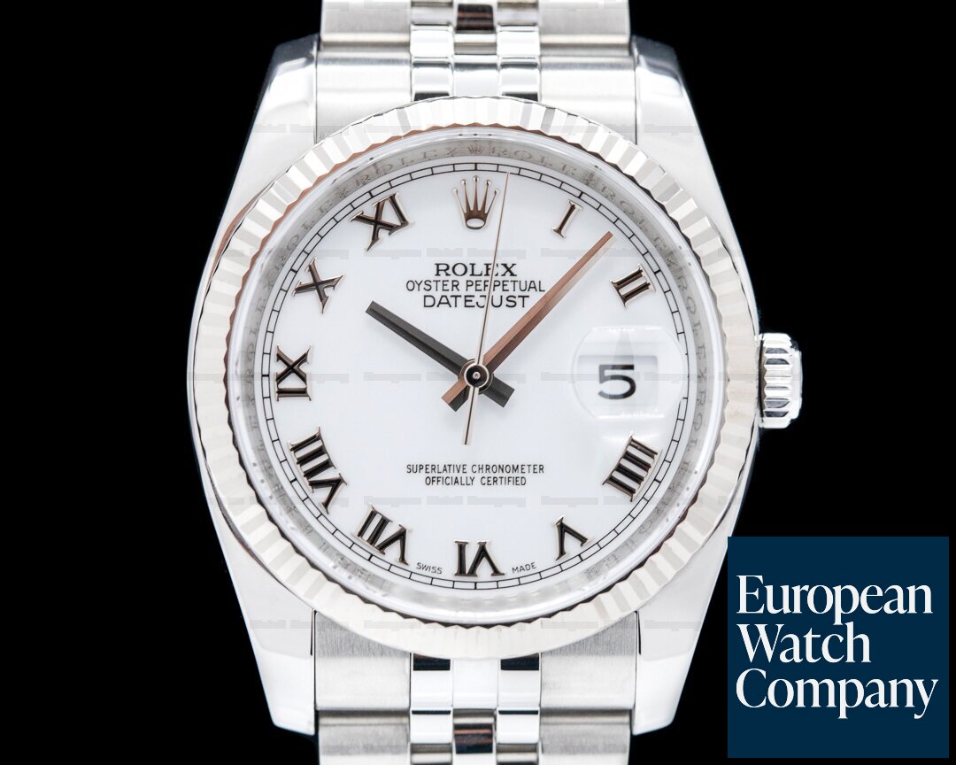 Rolex 116234 Datejust SS Jubilee White Roman Dial 
