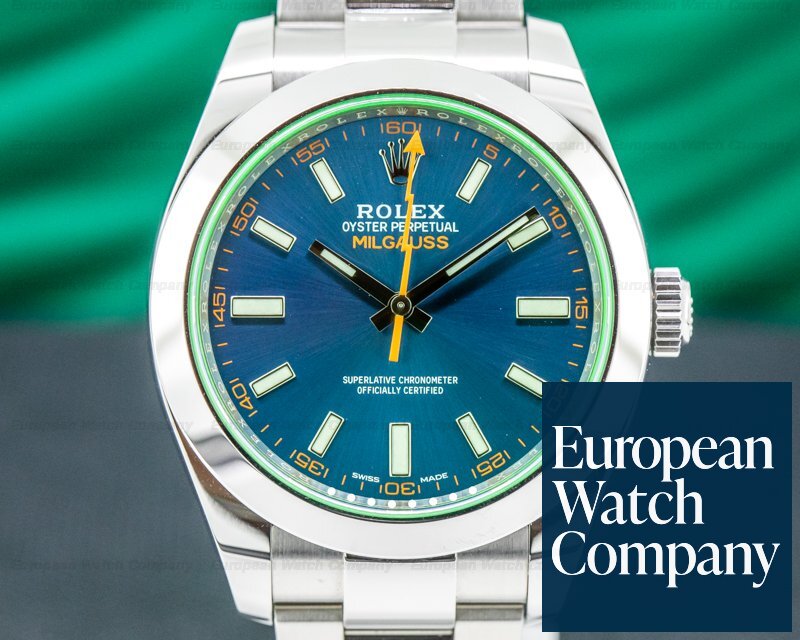 Rolex Milgauss SS Blue Dial Green Crystal 2019 Ref. 116400