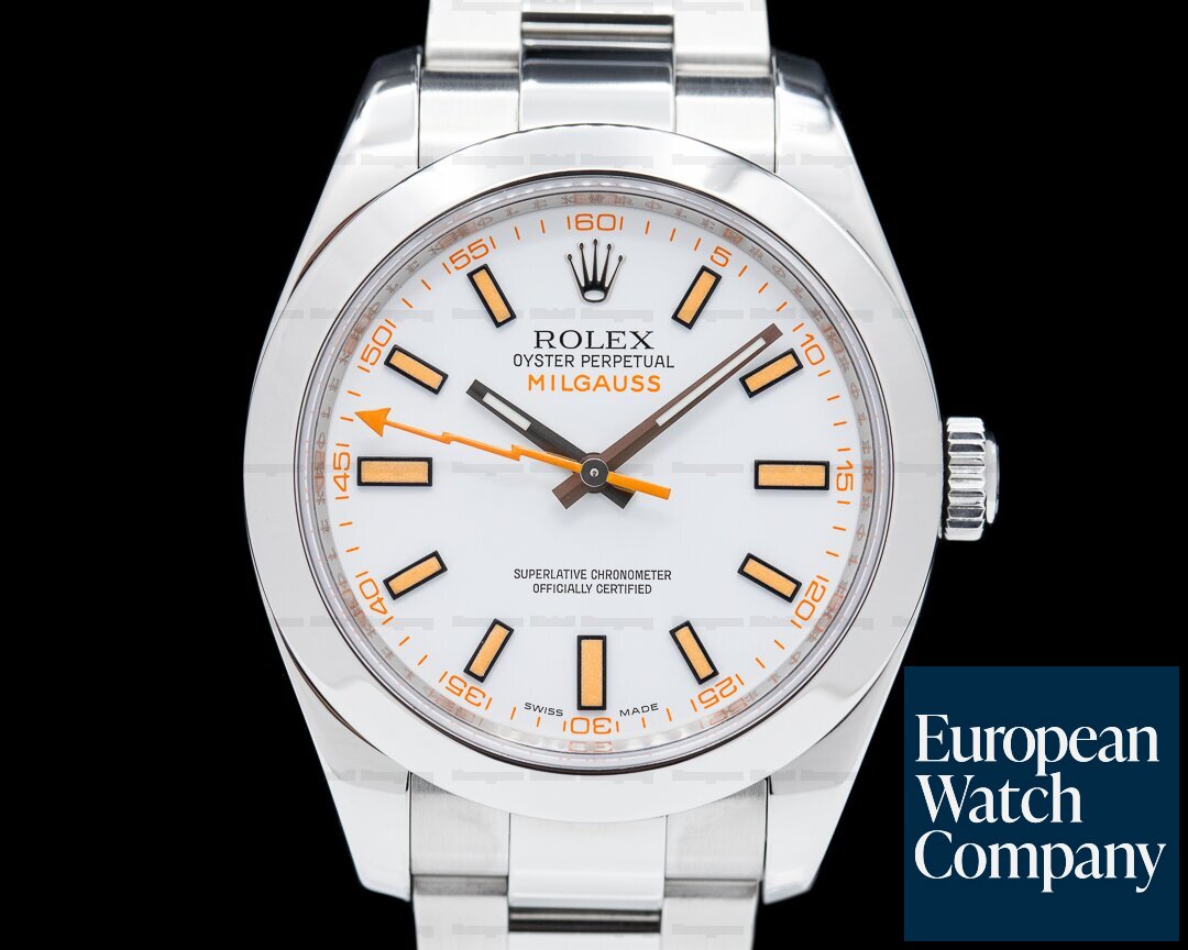 Rolex 116400 Milgauss SS White Dial 116400