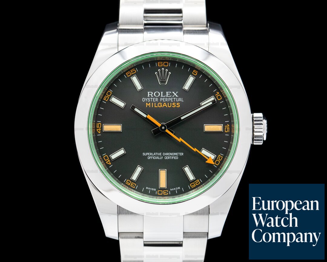 Rolex Milgauss 116400GV Green Crystal Edition Discontinued Ref. 116400GV