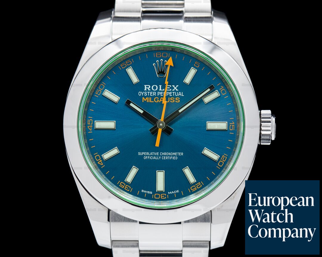 Rolex Milgauss Blue Dial Green Crystal 2020 Ref. 116400GV
