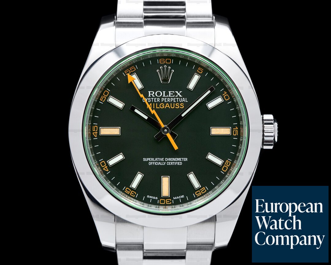 Rolex Milgauss 116400V SS Black Dial Green Crystal 2017 Ref. 116400V
