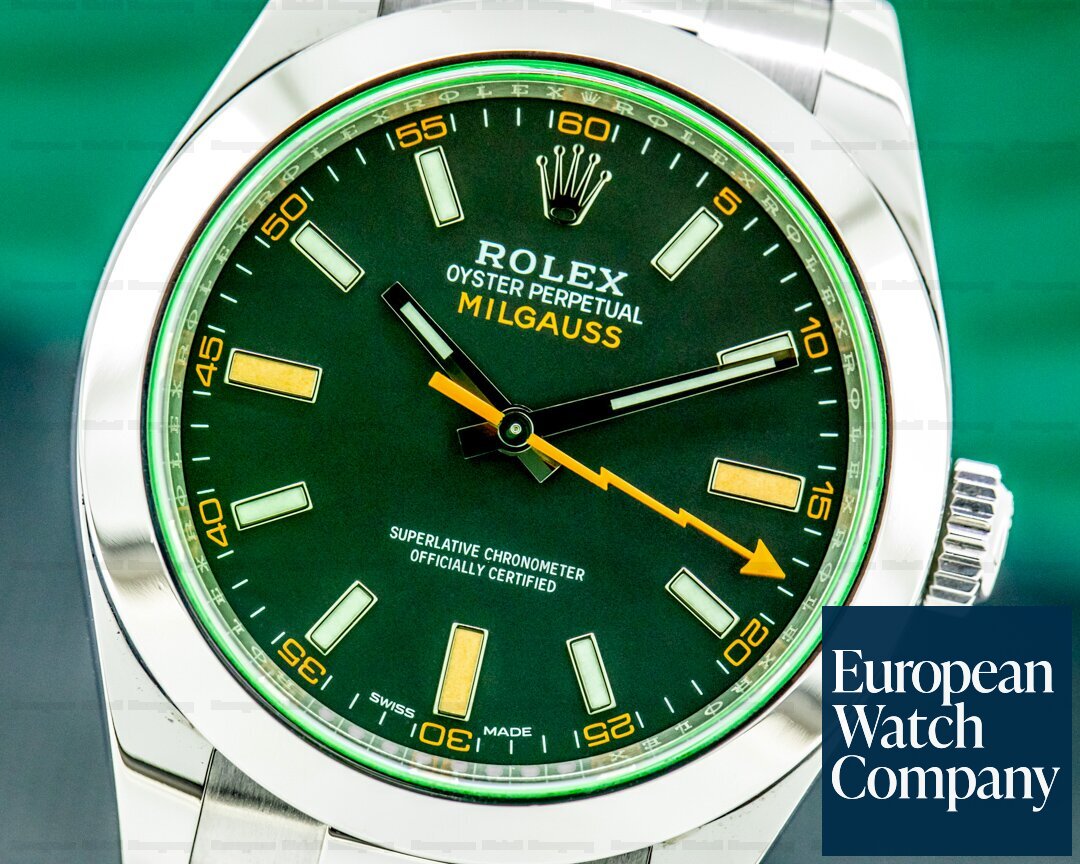 Rolex Milgauss 116400V SS Black Dial Green Crystal 2020 Ref. 116400V
