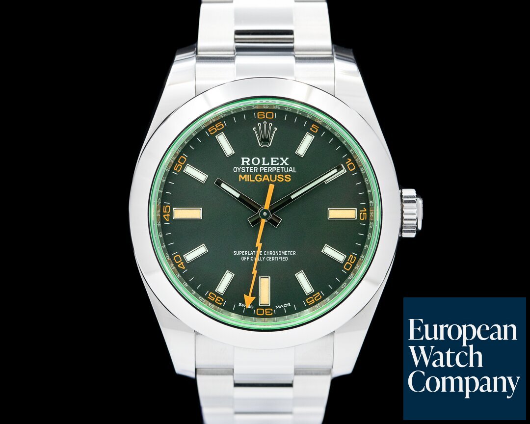 Rolex 116400V Milgauss 116400V SS Black Dial Green Crystal 2021