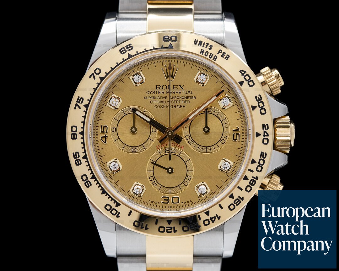Rolex Daytona Champagne Dial Diamonds 18K Yellow Gold / SS 2021 Ref. 116503
