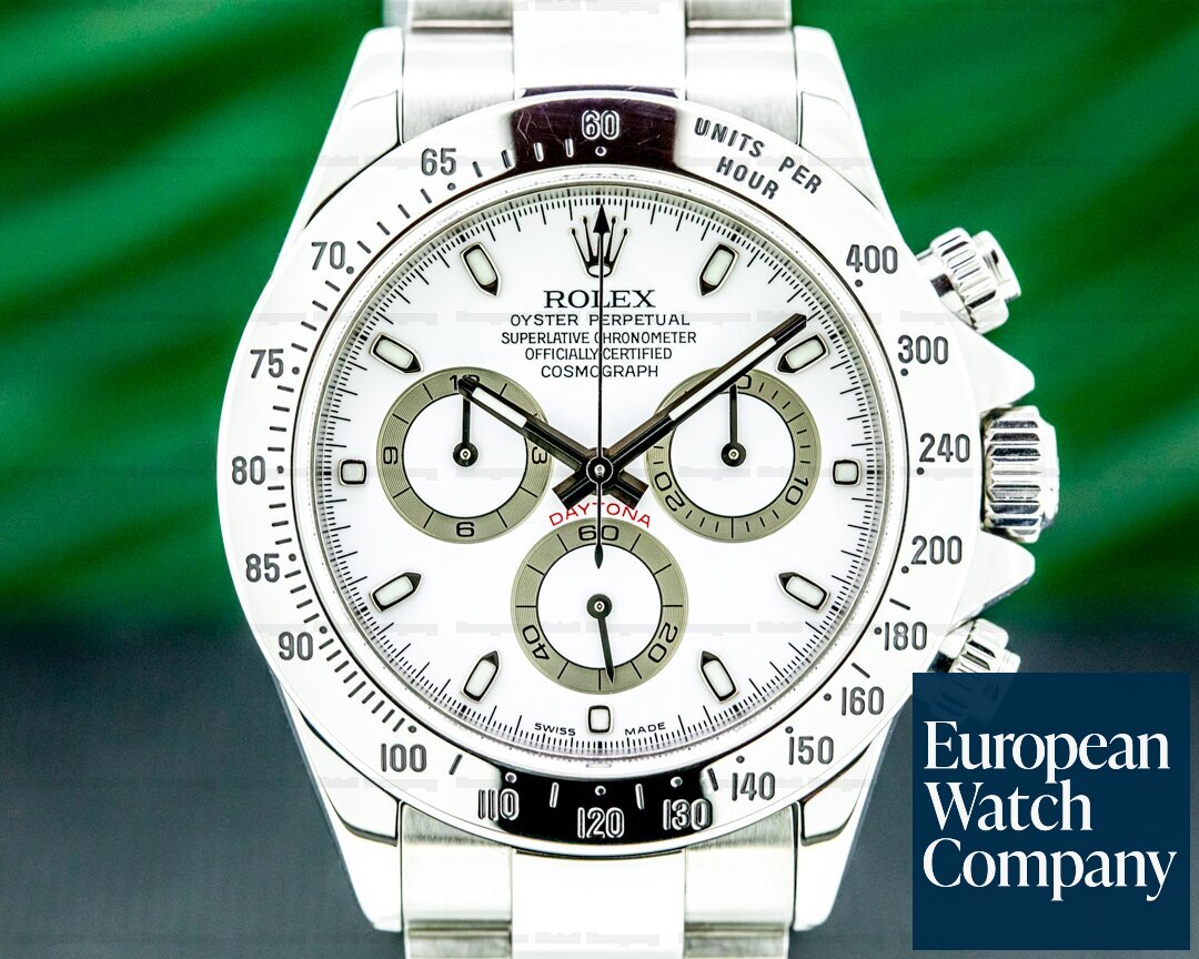 Rolex 116520 Daytona 116520 White Dial SS (37669) | European Watch Co.