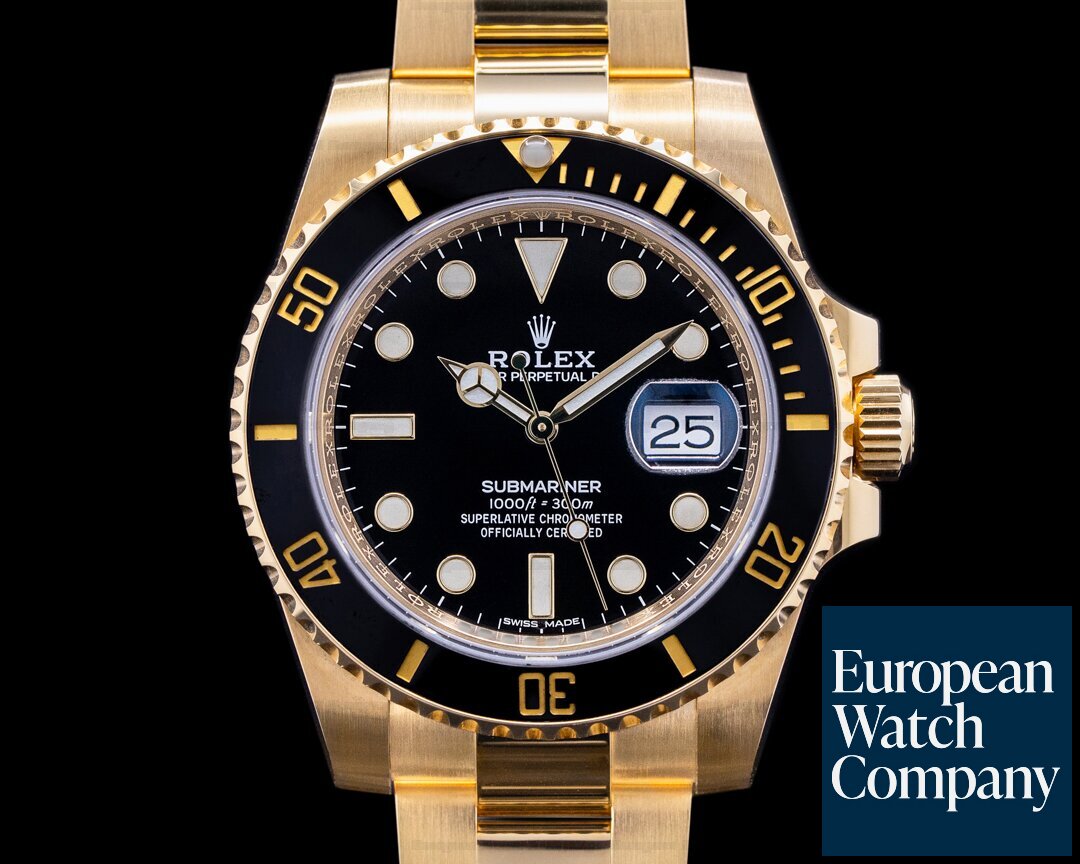 Rolex 116618 Rolex Submariner 116618 18K Yellow Gold Black Dial