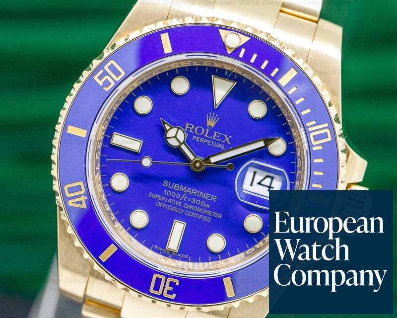 Rolex Submariner 18K Yellow Gold Blue Dial Ref. 116618LB