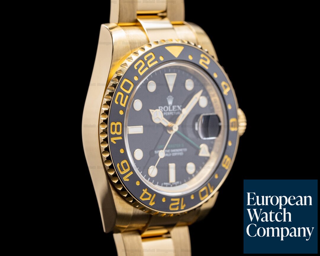 Rolex GMT Master II 116718 Black Dial 18K Yellow Gold Ref. 116718