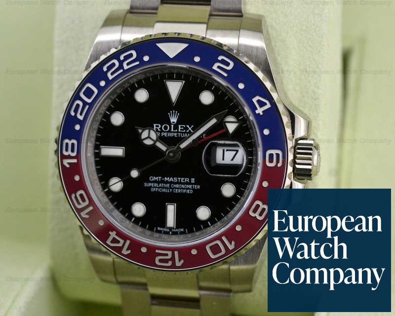 Rolex 116719BLRO GMT Master II Blue / Red 18K White Gold 