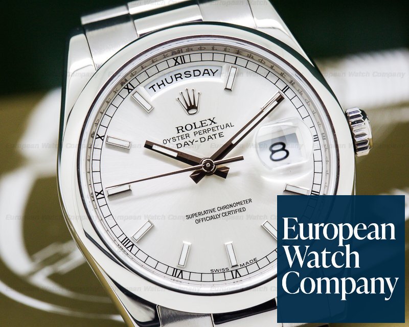 Rolex Day Date President White Gold Silver Dial Ref. 118209