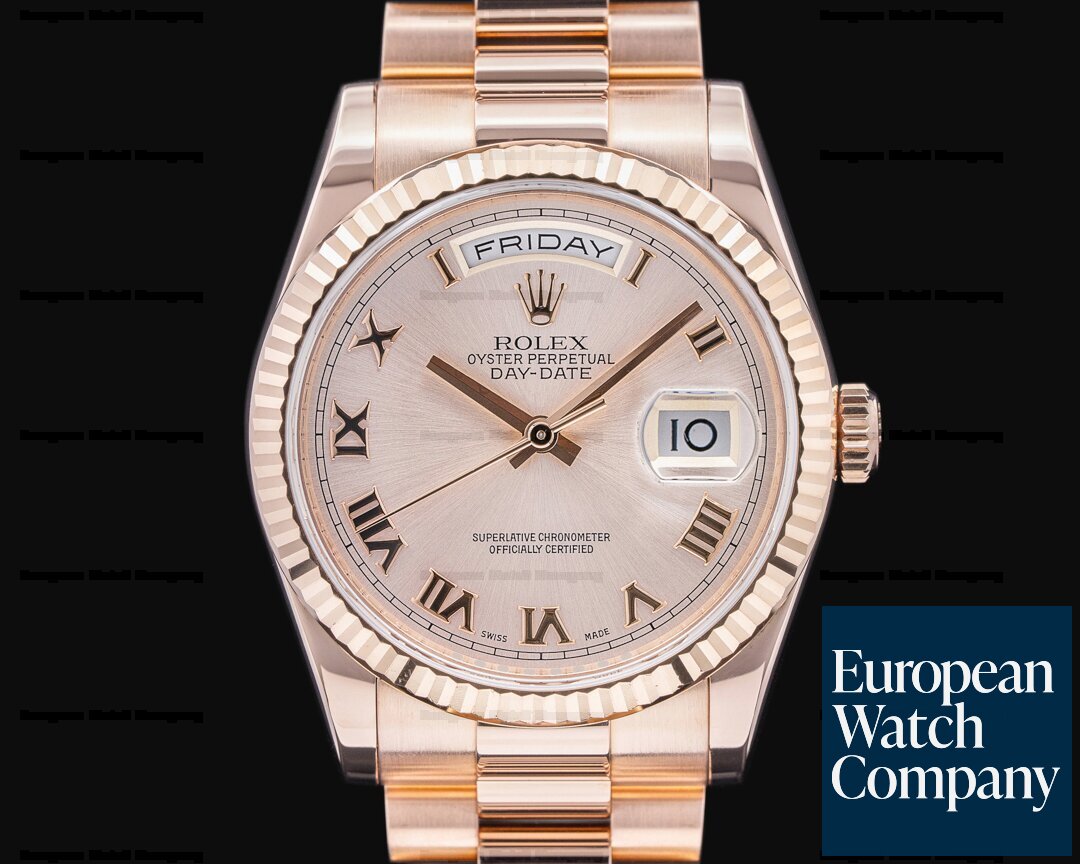 Rolex 118235 Day Date President 118235 Pink Dial 18K Rose Gold 