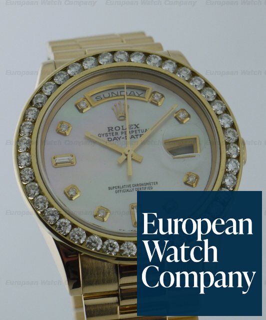 Rolex Day-Date President 18K YG MOP Diamond Bezel Ref. 118238