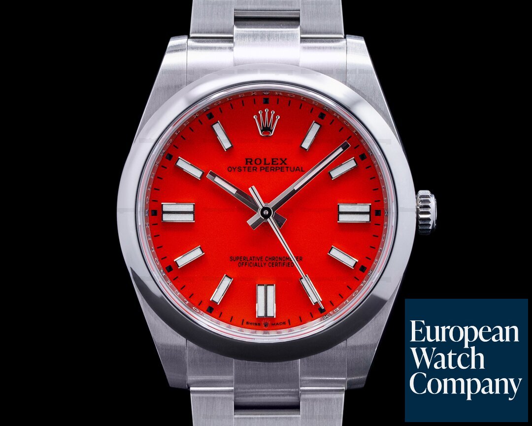 Rolex Oyster Perpetual 124300 41mm SS / Coral Red Dial 2021 Ref. 124300
