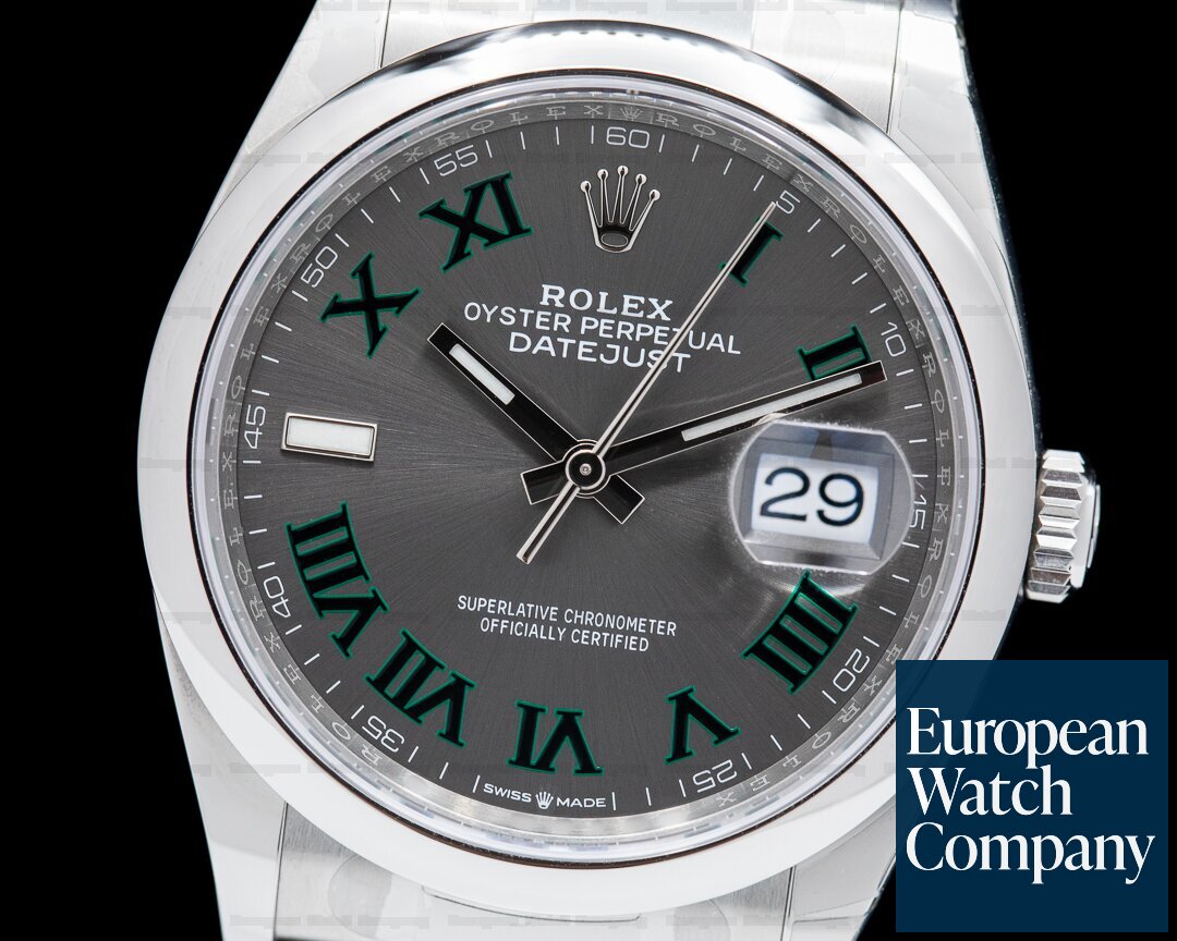 Rolex Datejust 36 126200 Wimbledon Roman Dial SS/Oyster 2022 UNWORN Ref. 126200