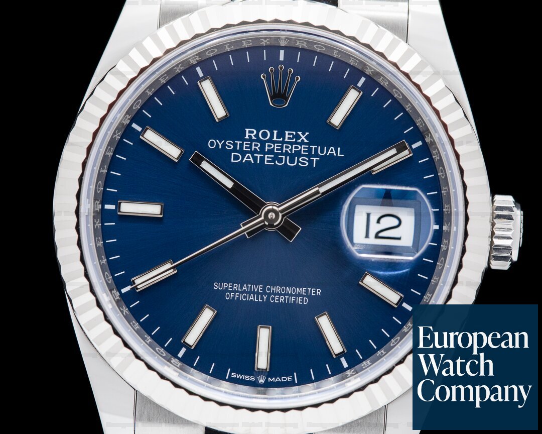 Rolex Datejust Blue Stick Dial / Jubilee Bracelet 2021 Ref. 126234