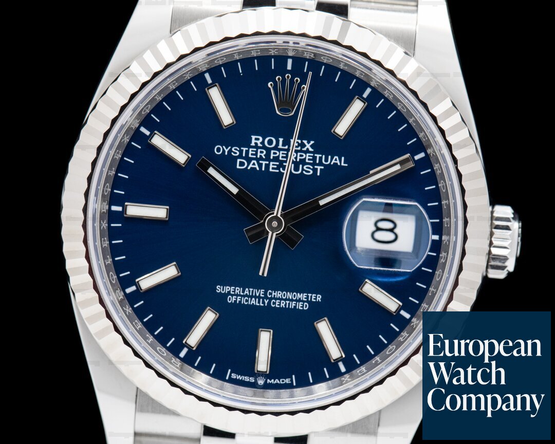 Rolex Datejust Blue Stick Dial / Jubilee Bracelet 2022 Ref. 126234