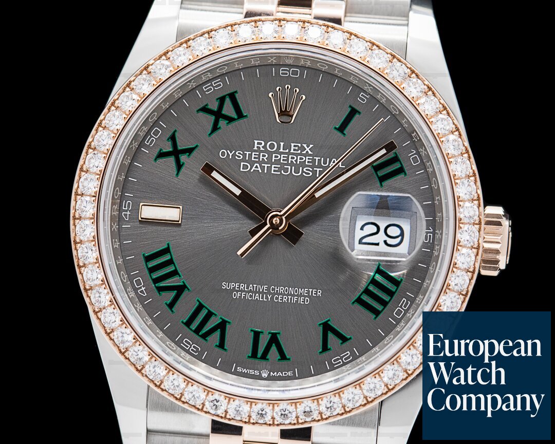 Rolex Datejust 126281 Wimbledon Dial SS/RG Diamonds 2021 Ref. 126281