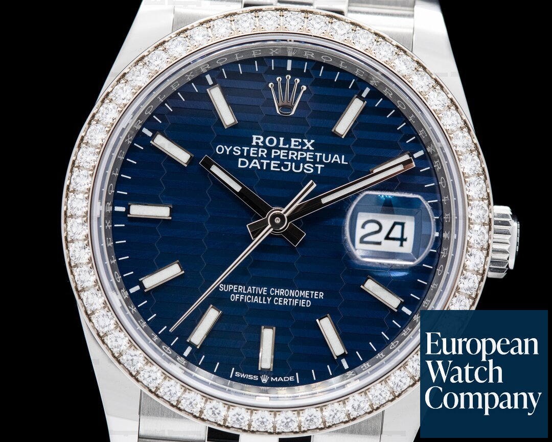 Rolex Datejust 126284 Blue Motif Dial / Diamonds 2022 Ref. 126284