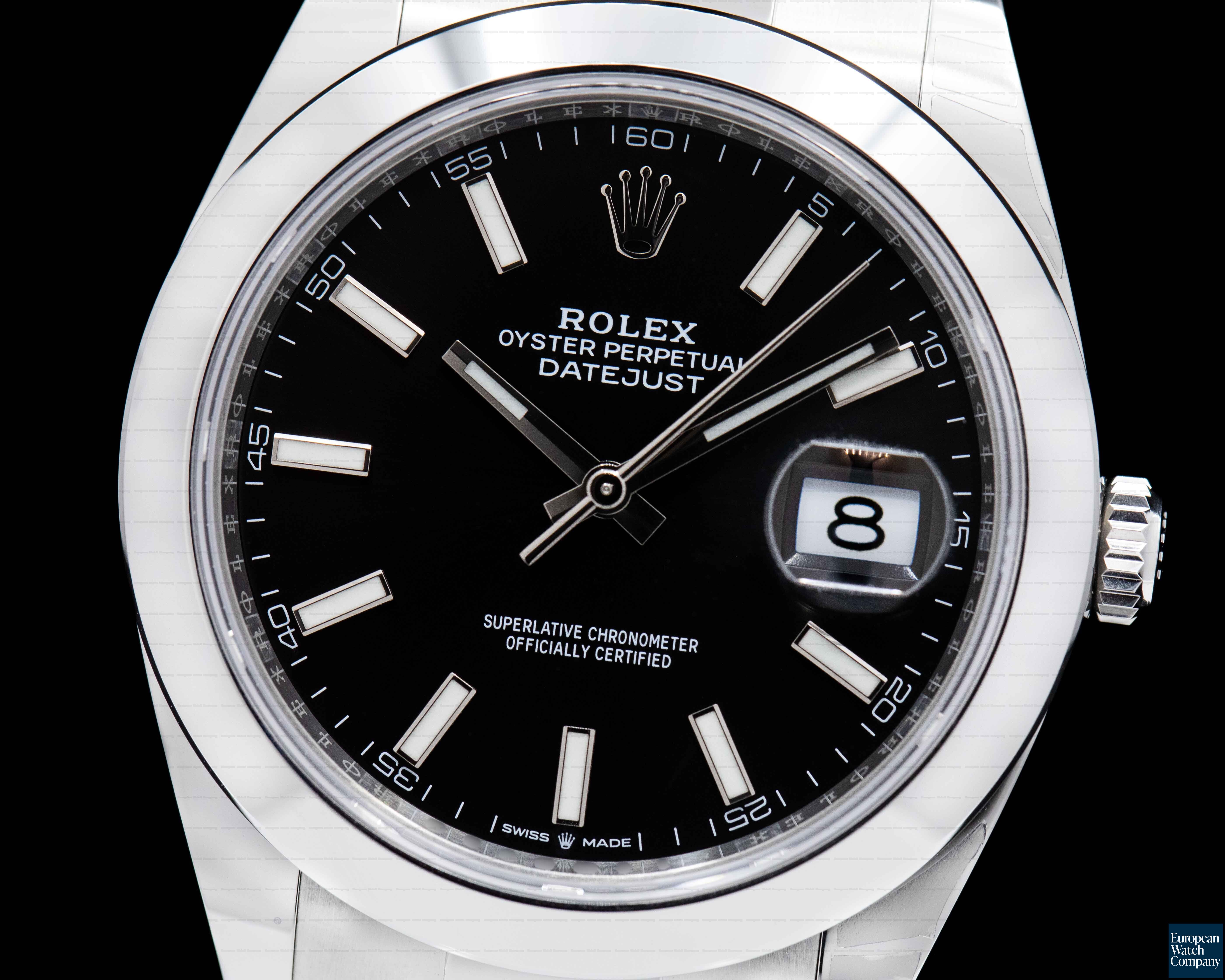 Rolex Datejust 41 126300 Black Stick Dial SS UNWORN Ref. 126300