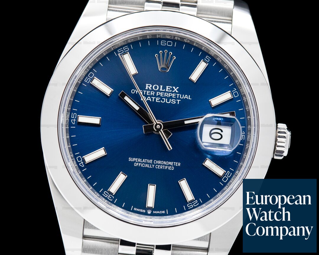 Rolex Datejust 41 126300 Blue Stick Dial SS Jubilee 2023 Ref. 126300