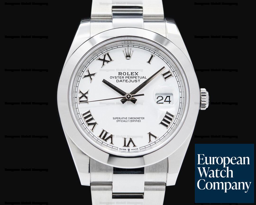 Rolex 126300 Datejust 41 126300 White Roman Dial SS