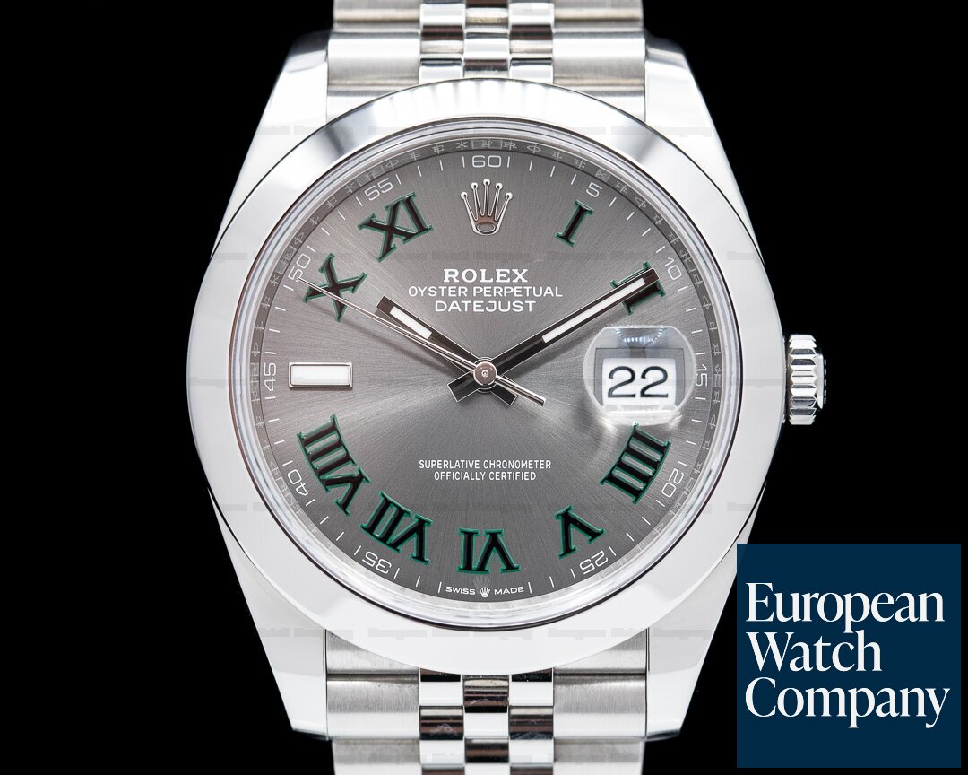Rolex Datejust 41 126300 Wimbledon Slate Roman Dial SS 2020 Ref. 126300