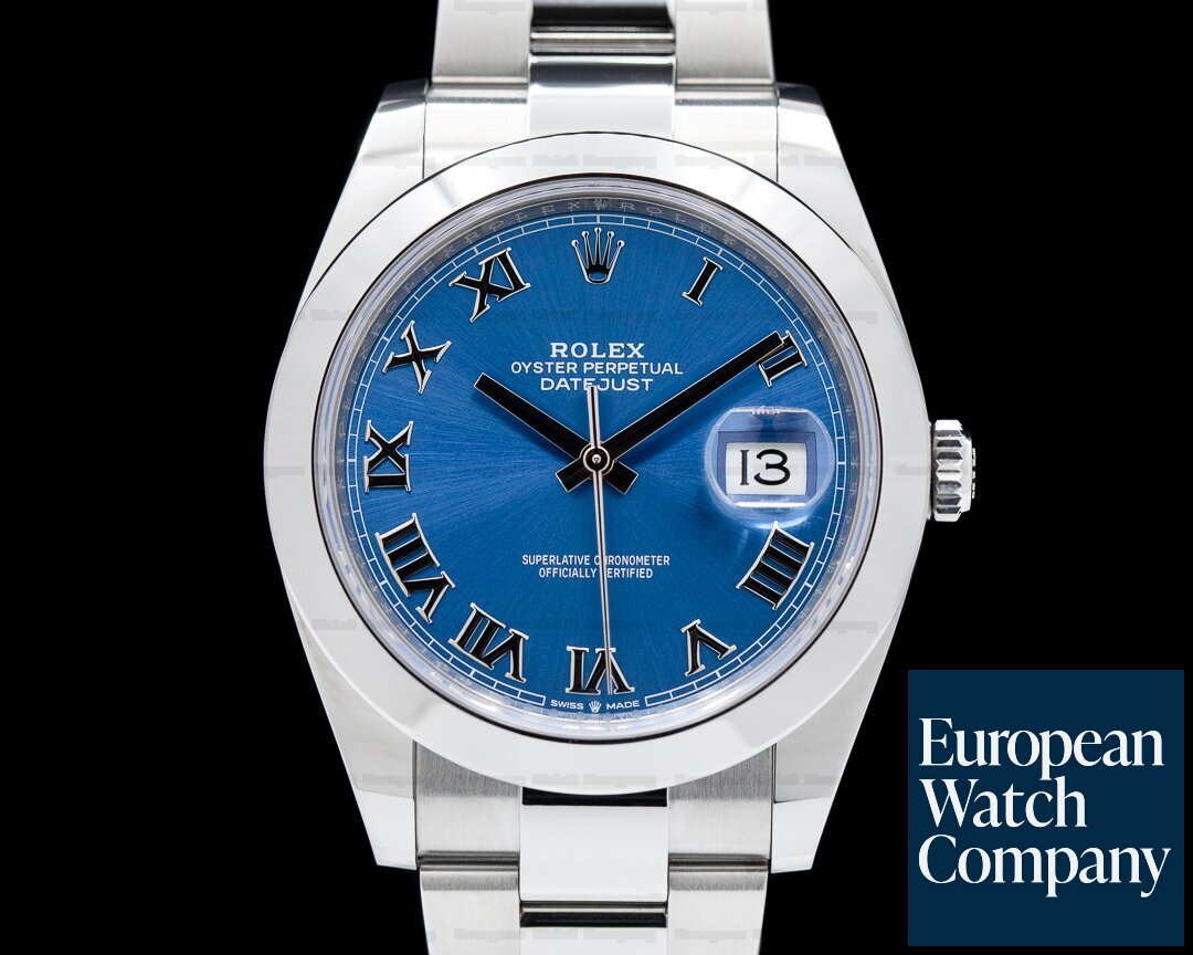 Rolex Datejust 41 Blue Roman Dial SS 2023 Ref. 126300