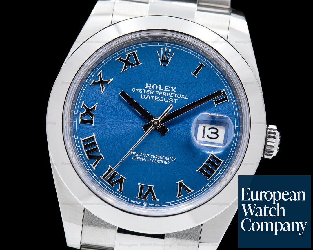 Rolex Datejust 41 Blue Roman Dial SS 2023 Ref. 126300
