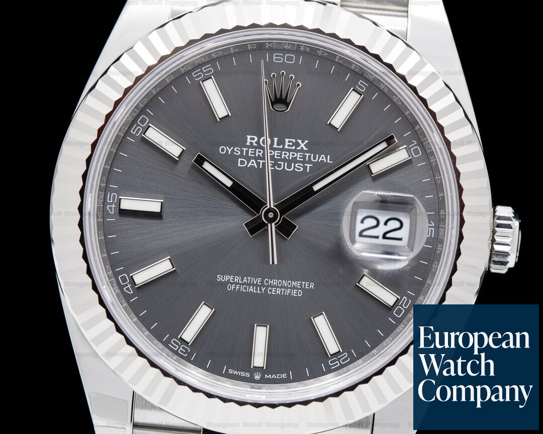 Rolex Datejust 41 126334 Grey Stick Dial SS Oyster 2022 Ref. 126334