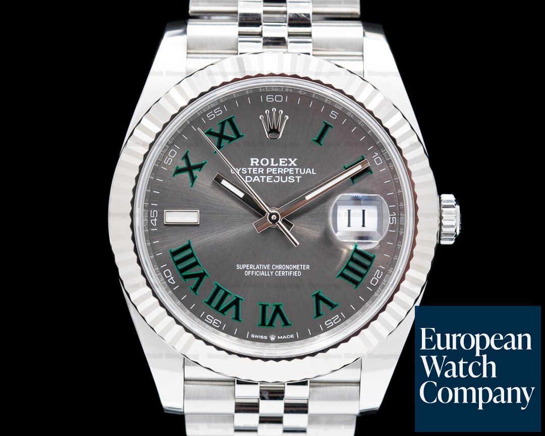 Rolex Datejust 41 Rhodium Wimbledon Dial Oyster 2020 Ref. 126334