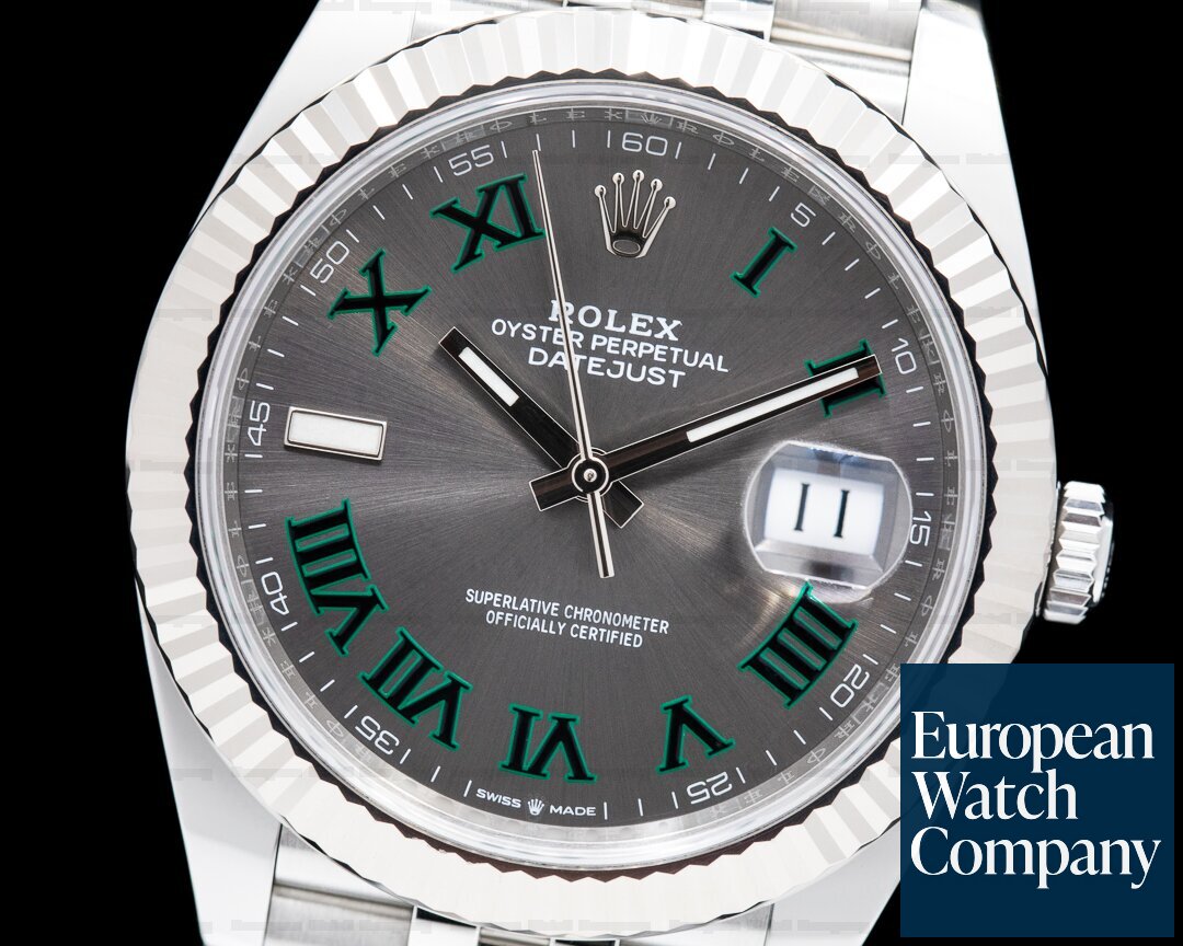Rolex Datejust 41 Rhodium Wimbledon Dial Oyster 2020 Ref. 126334