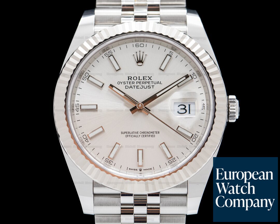 Rolex Datejust 41 Silver Stick Dial SS Jubilee 2021 Ref. 126334