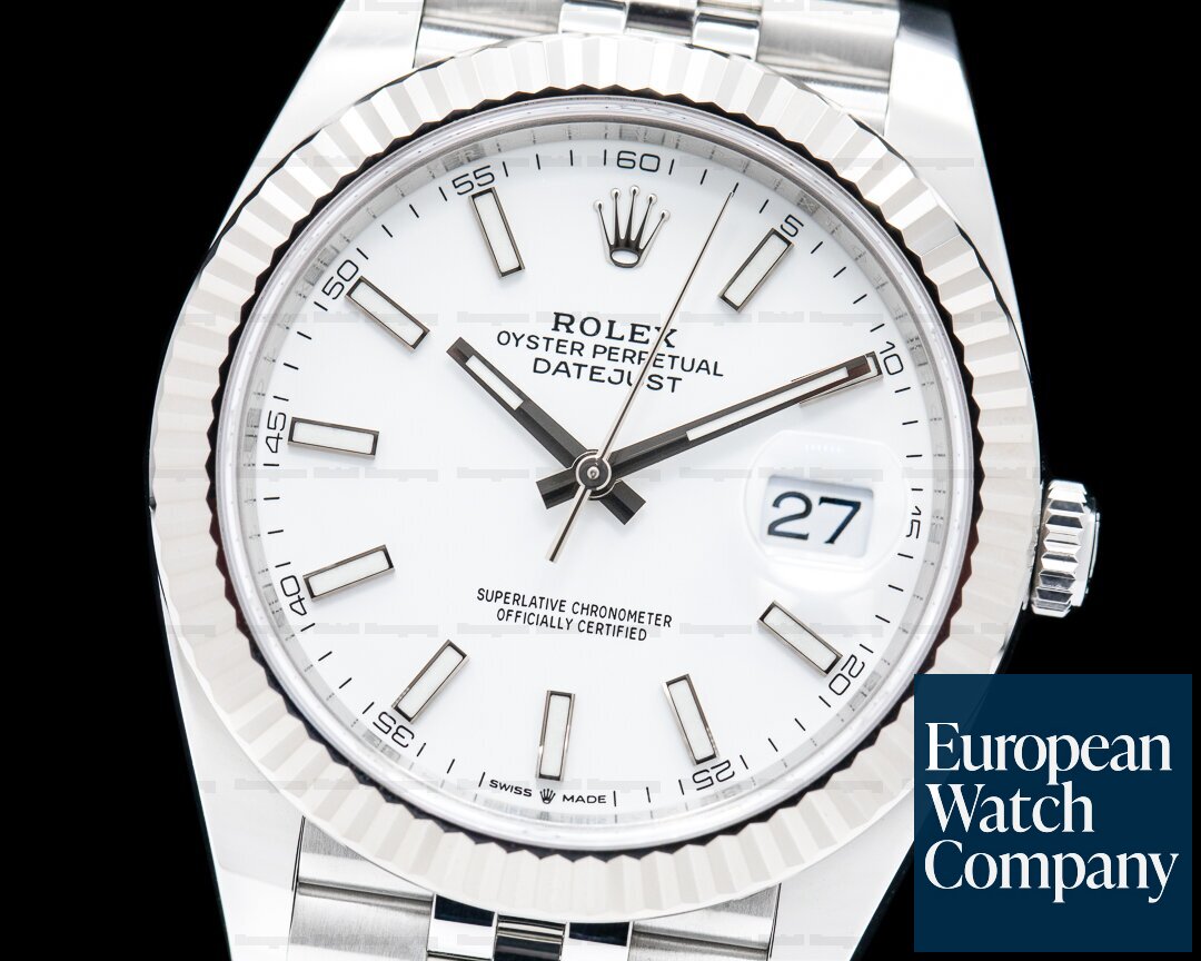 Rolex Datejust 41 White Stick Dial SS Jubilee 2021 Ref. 126334