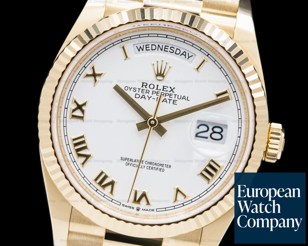 Rolex Day Date President 128238 18K Yellow Gold White Roman Dial Ref. 128238