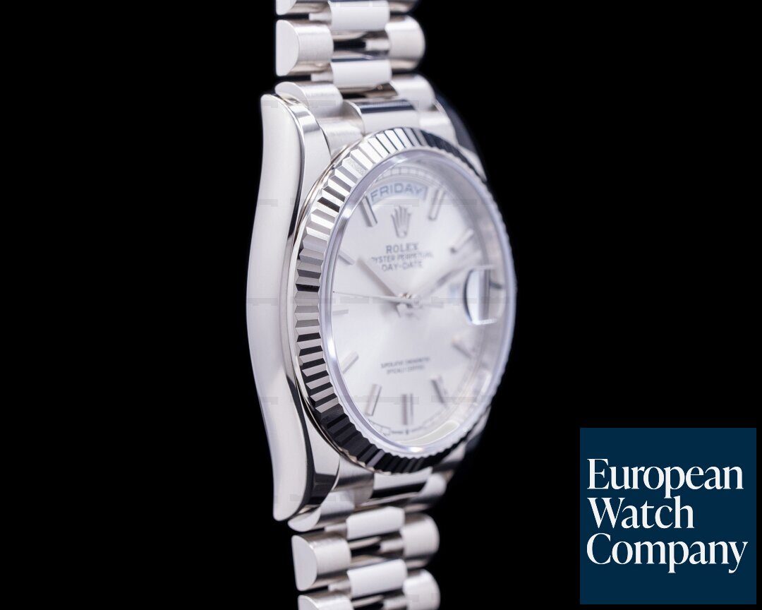 Rolex Day Date 128239 President 36mm Silver Dial 18K White Gold 2020 Ref. 128239