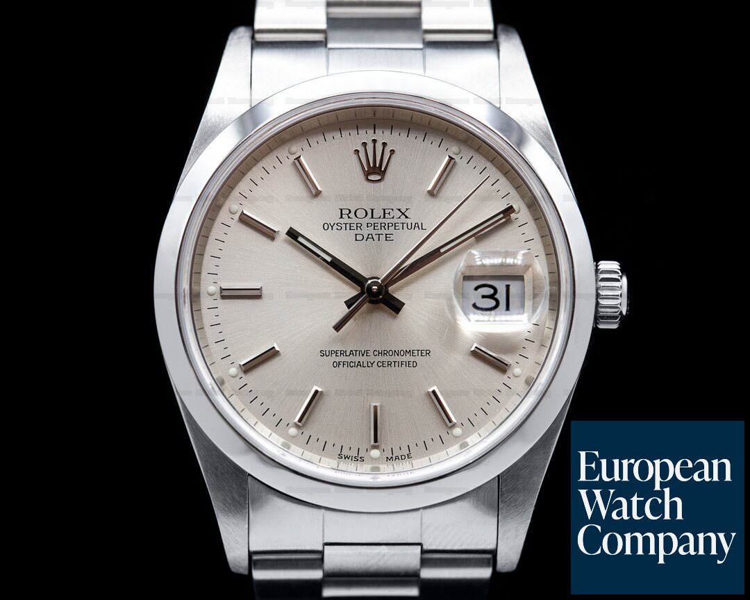 Rolex Oyster Perpetual Date Silver Dial SS Ref. 15200