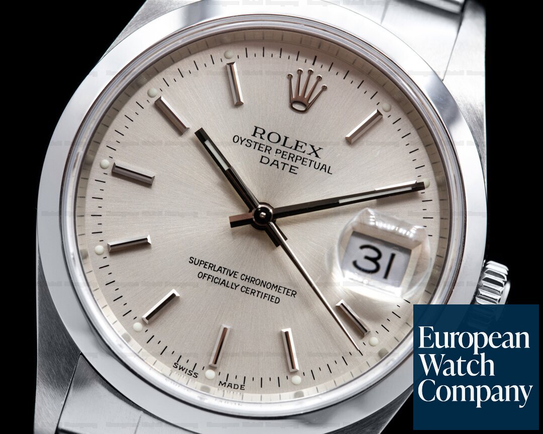 Rolex Perpetual, Dial Silver Baton, Size 34mm, 15200