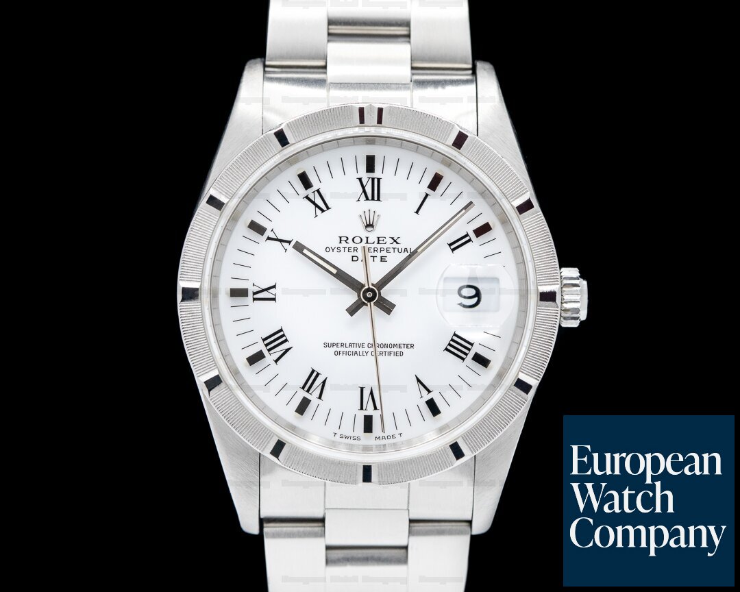 Rolex Oyster Date White Roman Dial SS / SS Ref. 15210