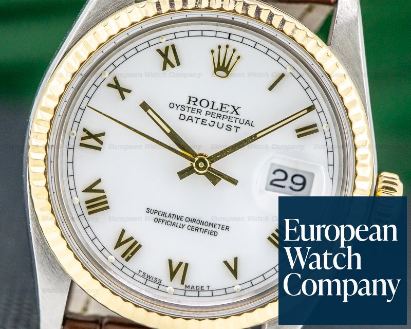 Rolex Datejust Jubilee 18K / SS White Dial Gold Roman Numerals Circa 1985 Ref. 16013