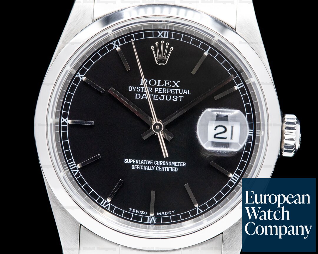 Rolex Datejust 16200 Black Dial SS Oyster Ref. 16200
