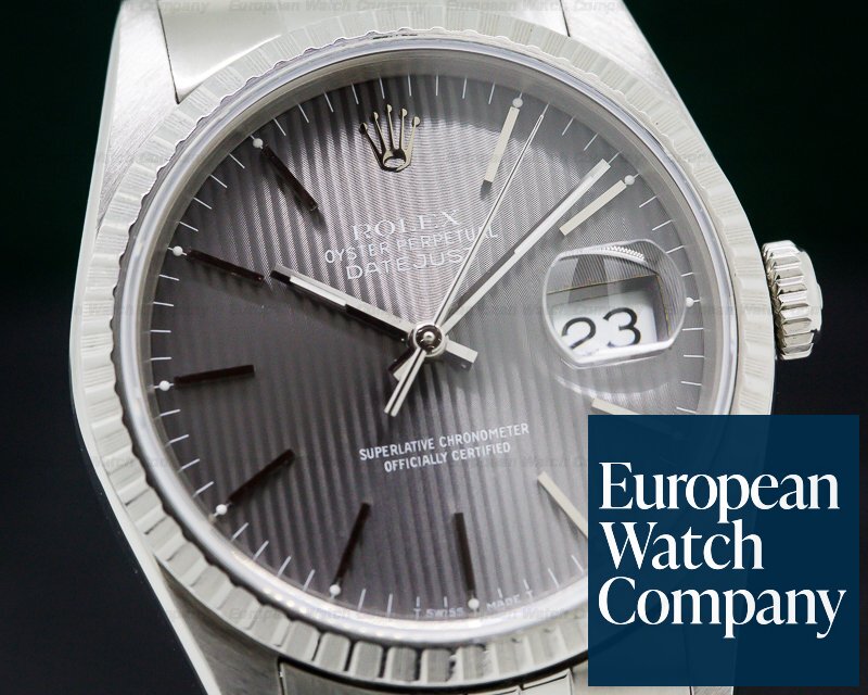 Rolex Datejust Grey Tapestry Dial SS Jubilee Ref. 16220