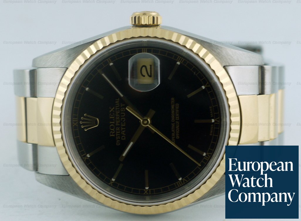 Rolex Datejust 2T Black Dial Oyster Ref. 16233