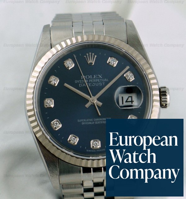 Rolex Datejust SS/SS Blue Diamond Dial Ref. 16234