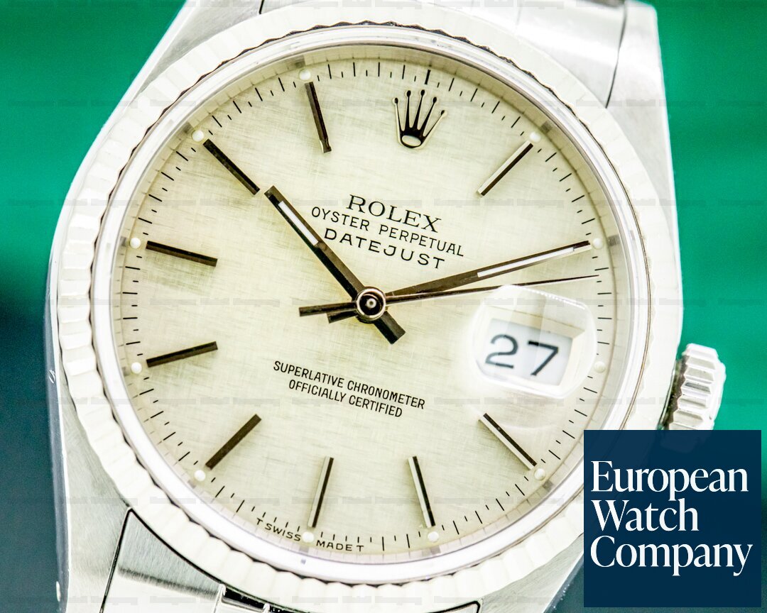 Rolex Datejust Silver Stick Dial SS Jubilee Ref. 16234