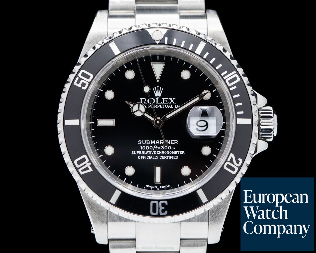 Rolex Submariner SS Black Dial Circa 2000 BOX & PAPERS Ref. 16610