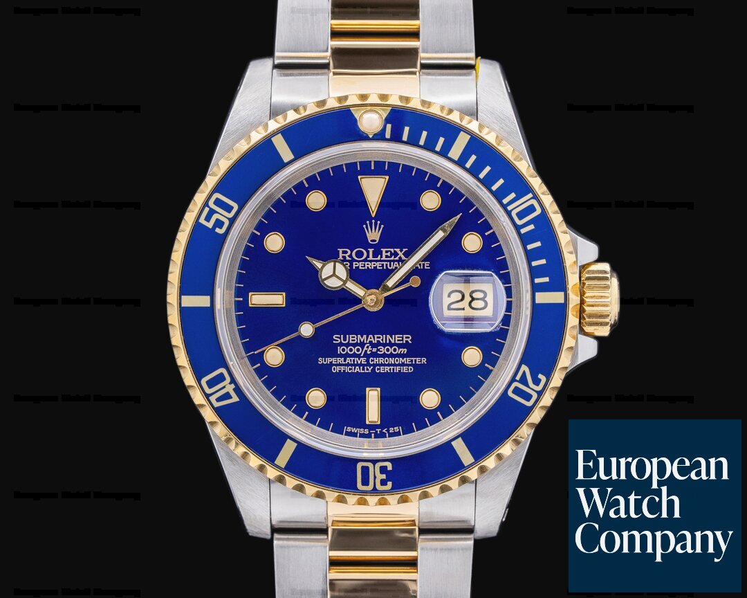Rolex 16613 Submariner 16613 Blue Dial SS / 18K Nice Patina