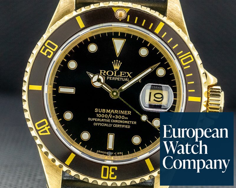 Rolex Rolex Submariner 16618 Black Dial 18K Yellow Gold Ref. 16618
