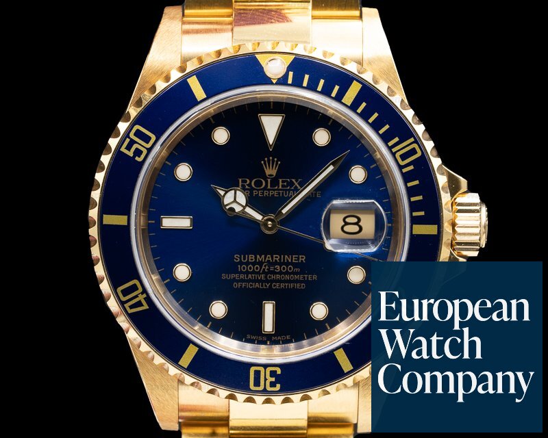 Rolex Rolex Submariner Blue Dial 18K Yellow Gold UNPOLISHED Ref. 16618