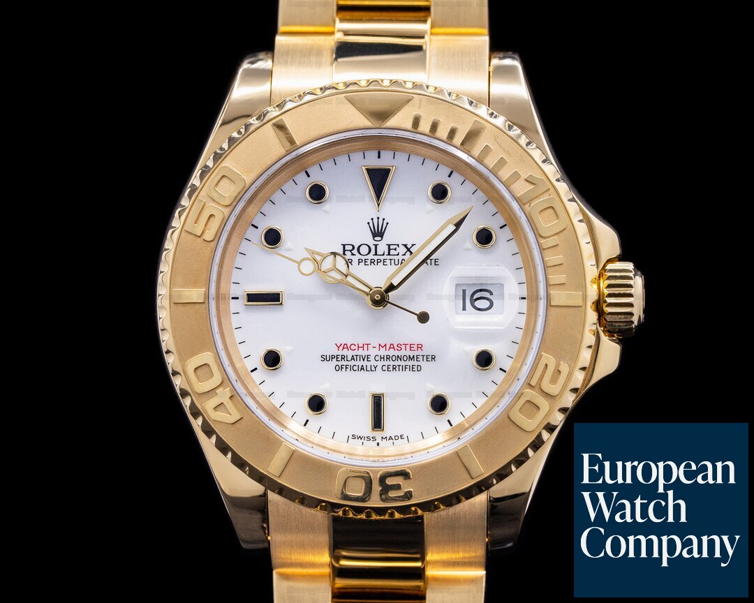Rolex 16628 Yacht Master 16628 White Dial 18K Yellow Gold / FULL SET
